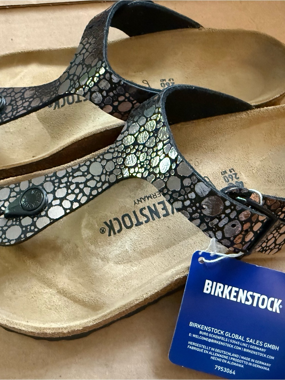 Birkenstock Metallic Pebble Thong Sandals - Iridescent Multi